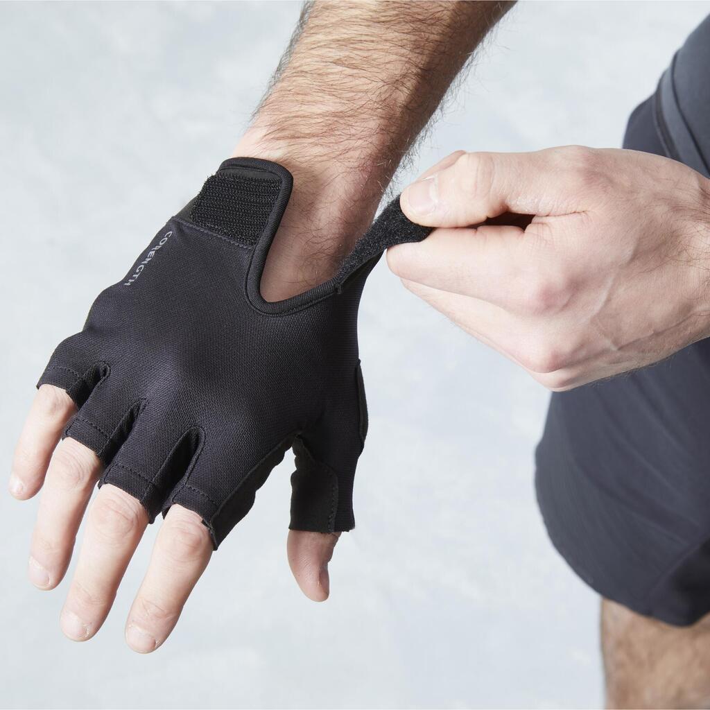 GUANTES MUSCULACIÓN 100 NEGRO