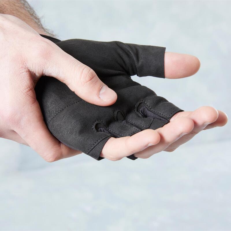 GUANTES GIMNASIO MUSCULACIÓN 100 NEGRO