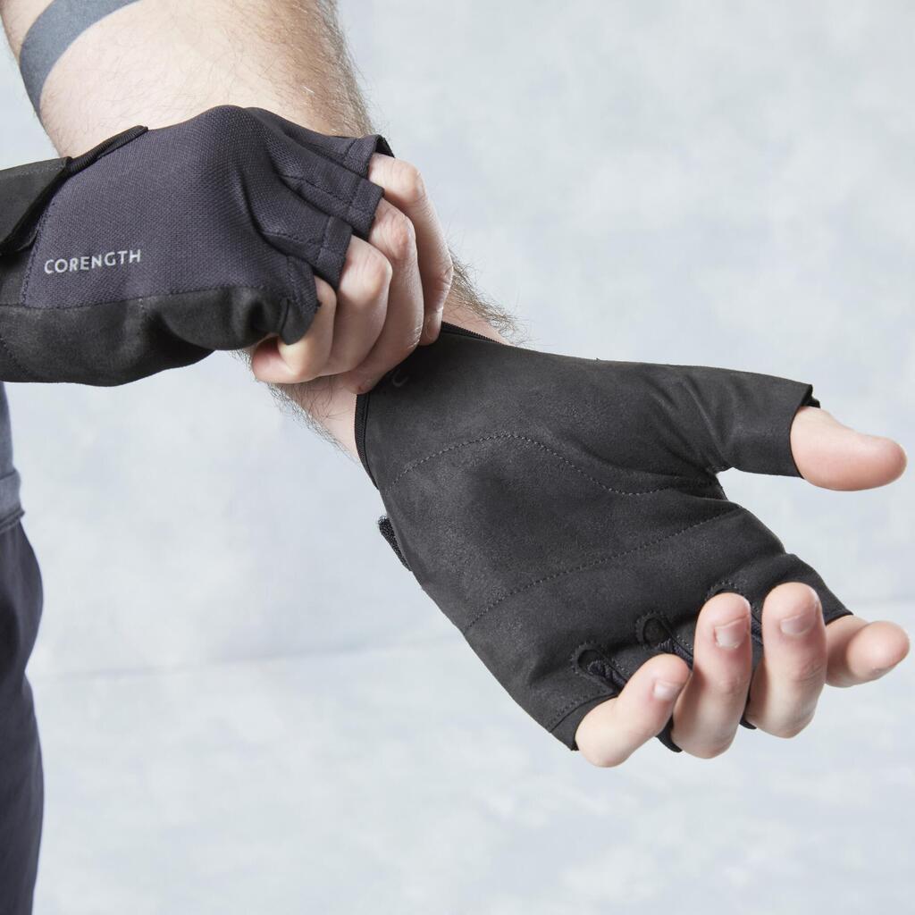 GUANTES MUSCULACIÓN 100 NEGRO