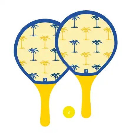 Set Raket Kayu Tenis Pantai- Kuning