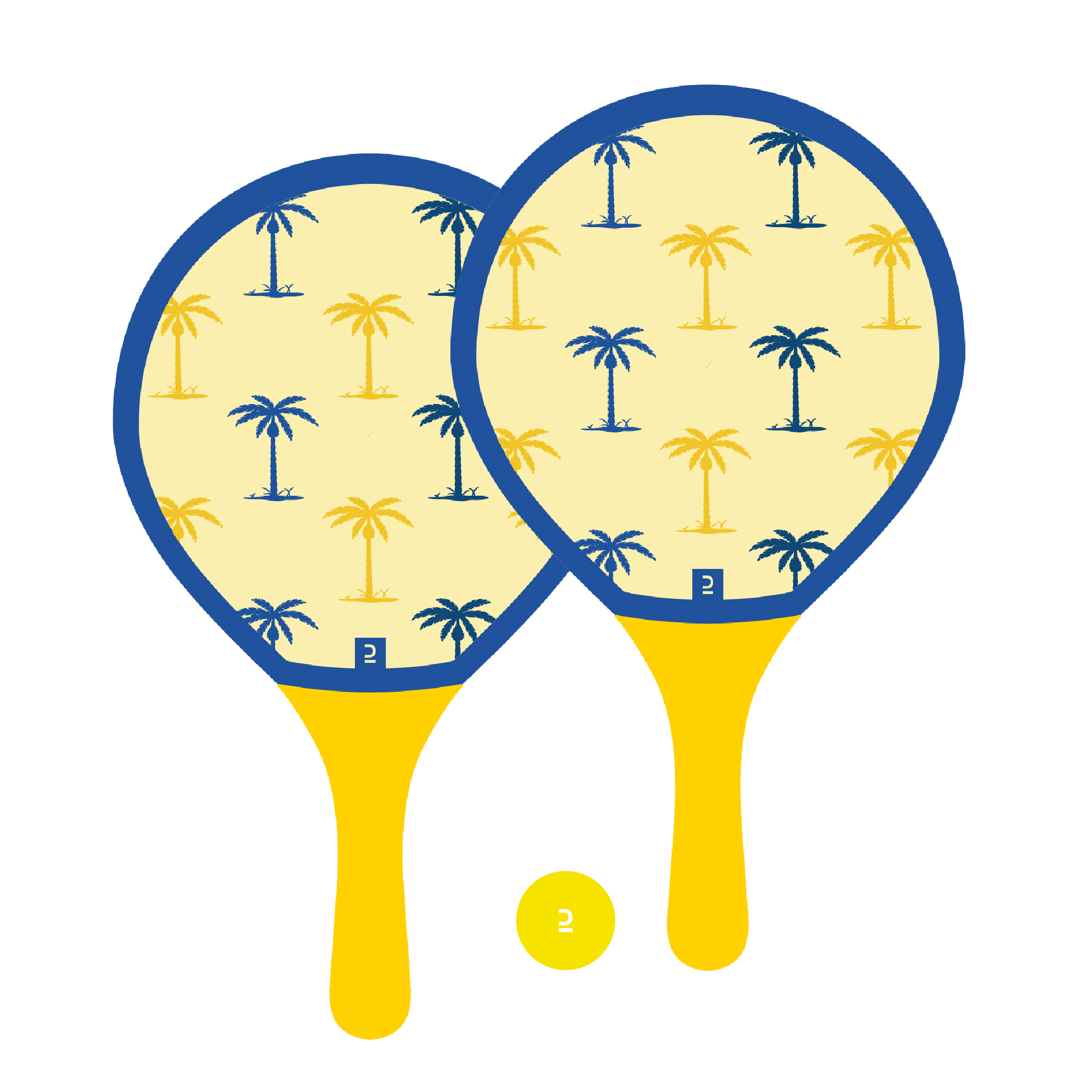 Set raquettes Beach Tennis WOODY RACKET YELLOW