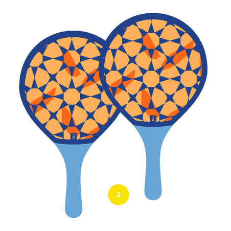 Kit de raquetas de tenis playa Sandever Woody naranja