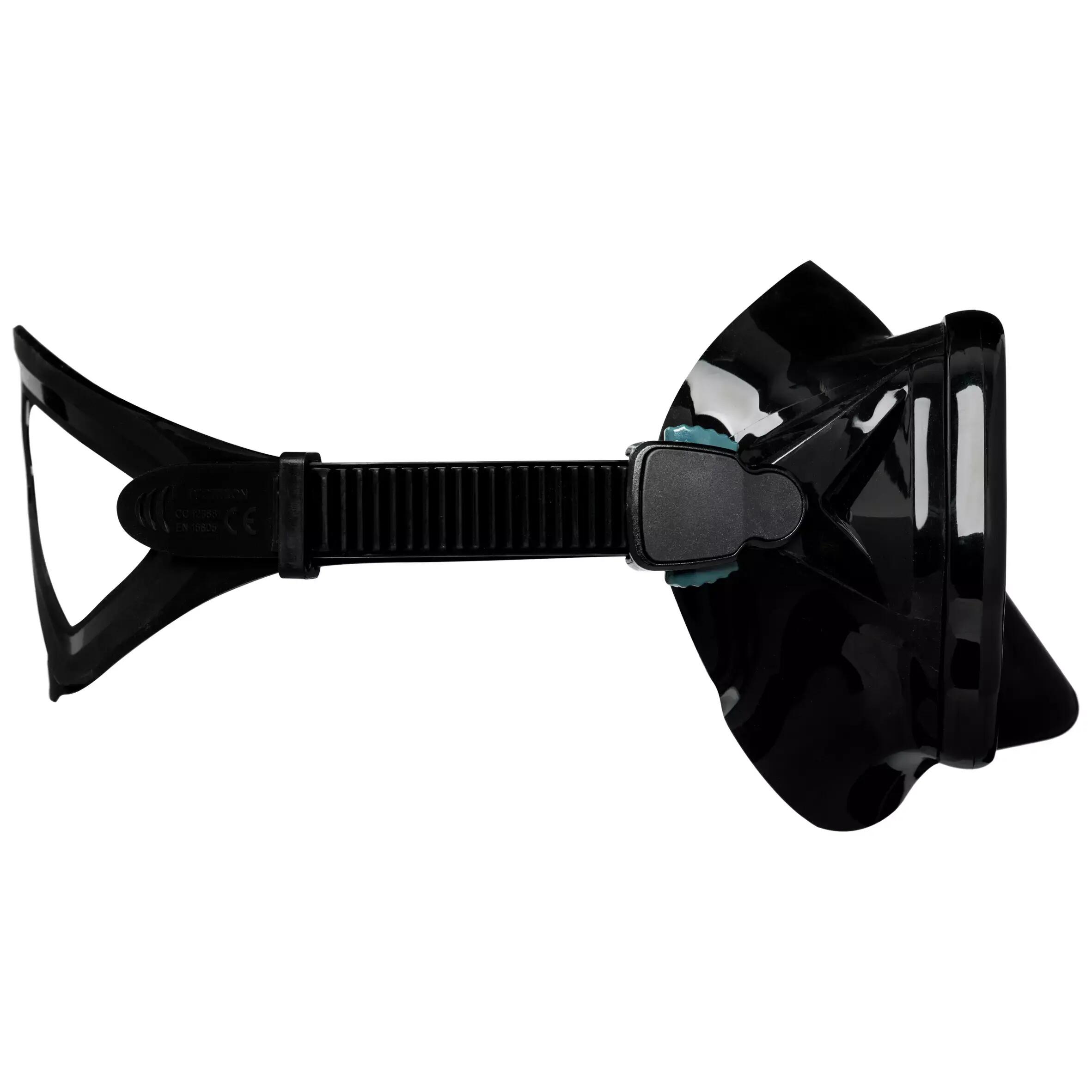 Adult Scuba Diving Mirror Lenses Mask 500 Black Grey -  3
