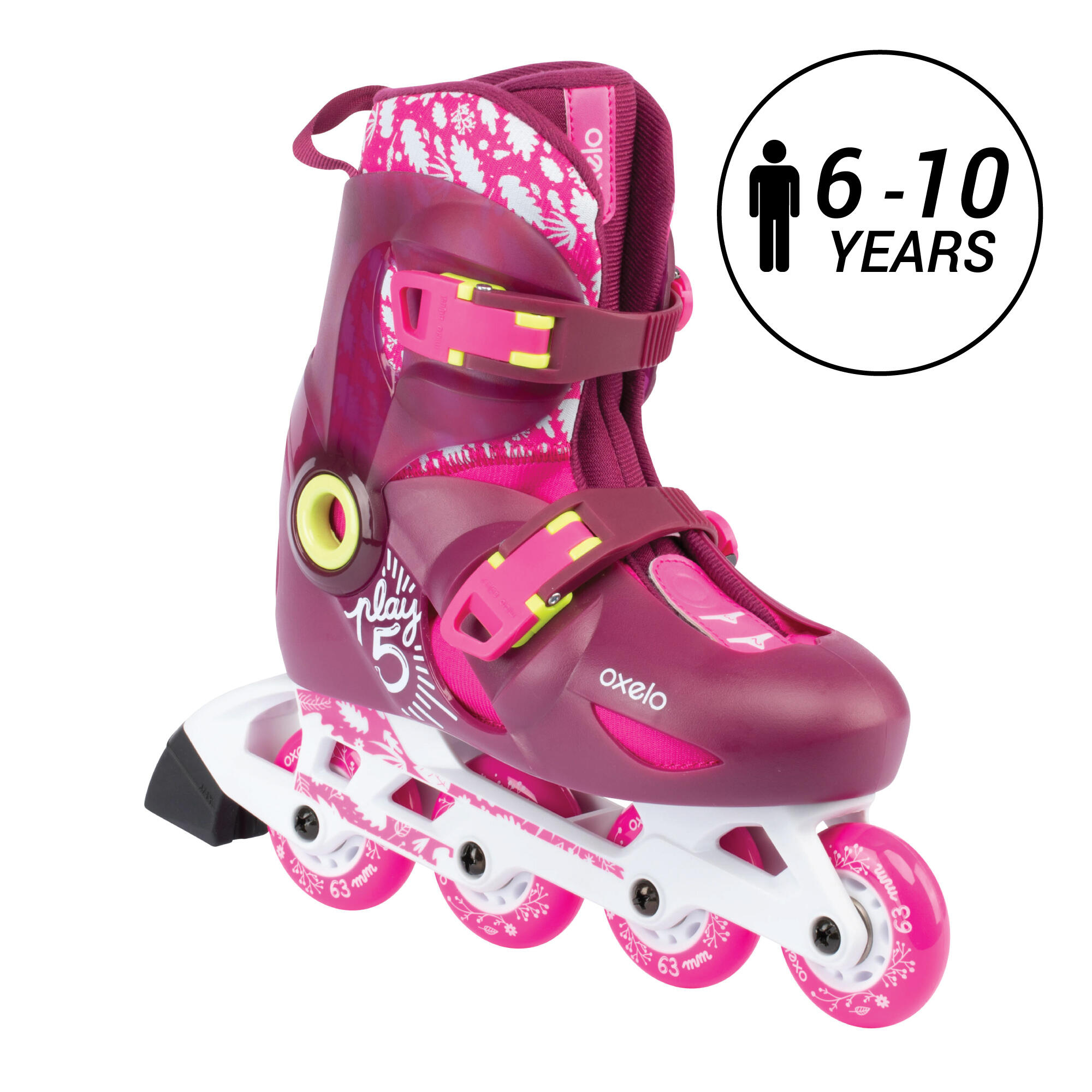 Kids Skating Shoes Inline Play Pink
