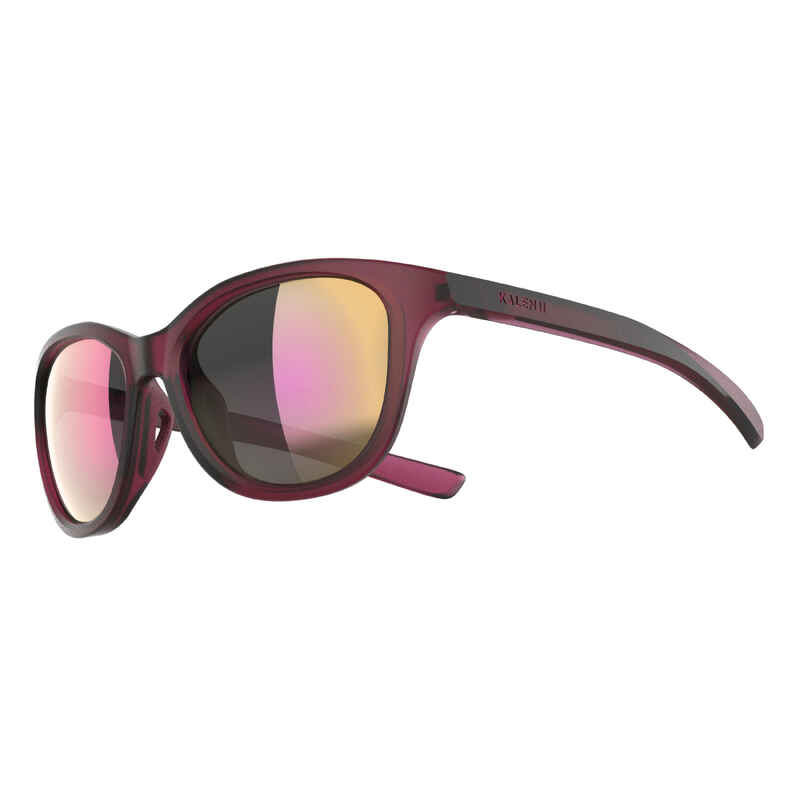 Sonnenbrille Laufsport Runstyle 2 Kat. 3 Erwachsene transparent burgunderrot