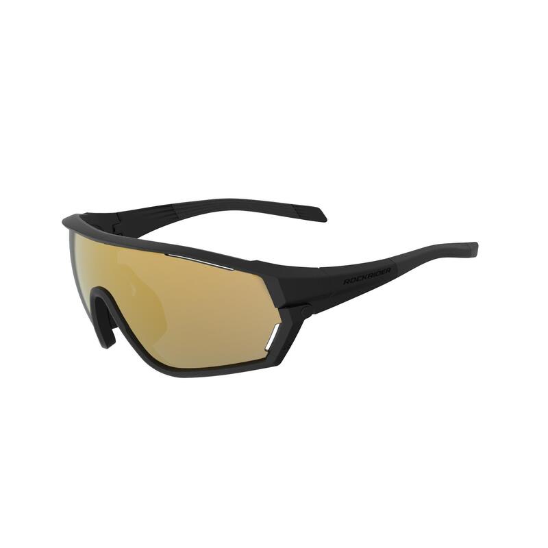 Cat 0+3 Cross-Country MTB Glasses Race with Interchangeable Lenses - Black/Gold