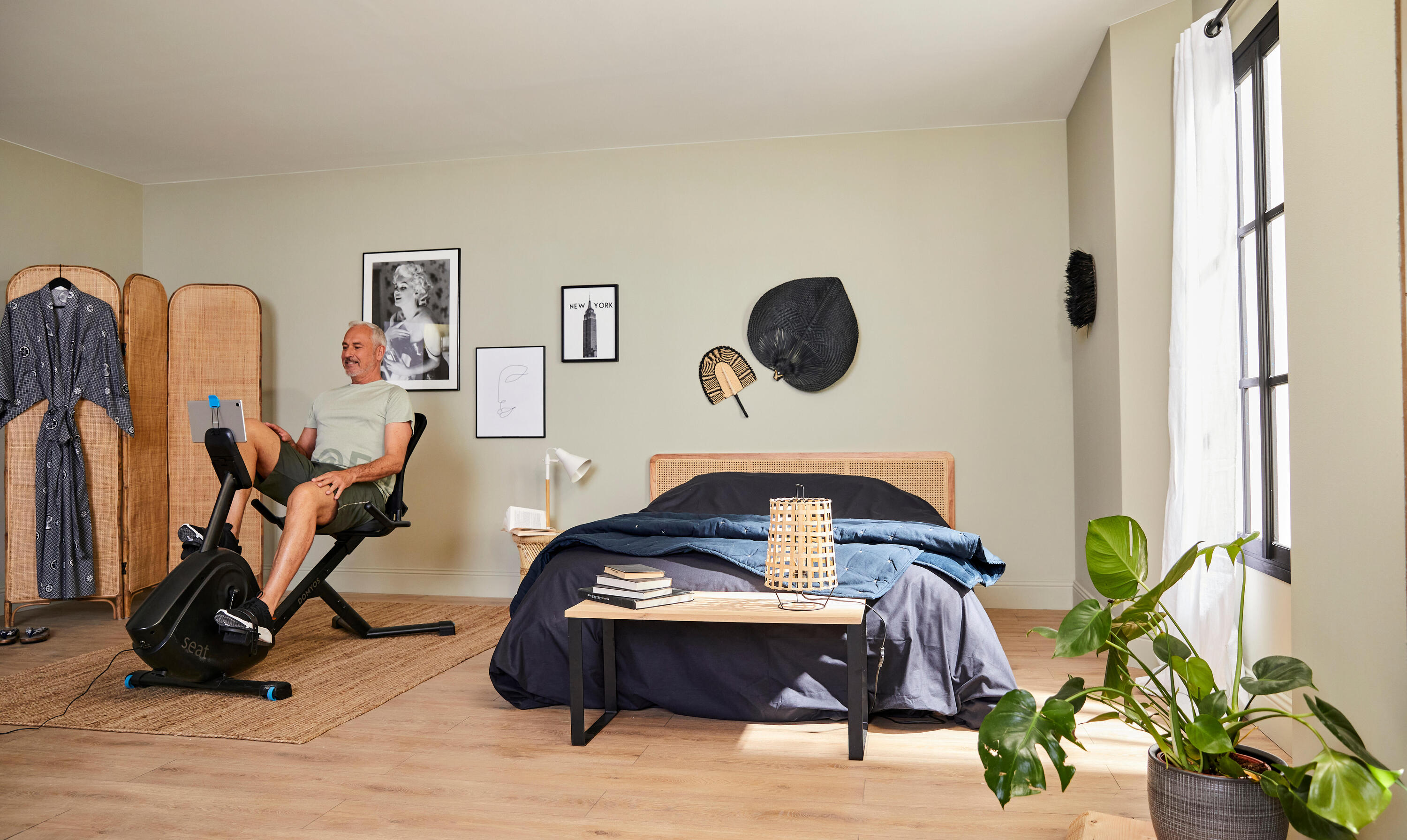 Vélo d'appartement semi allongé domyos eb seat connecté 14/16