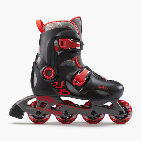 patins à roues alignées pour enfant JEU 5 rouge noir