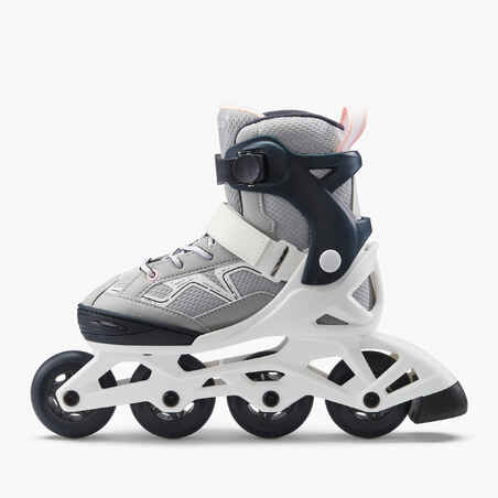 Patines Línea Niños Oxelo Roller Fitness Fit 3 Gris Claro