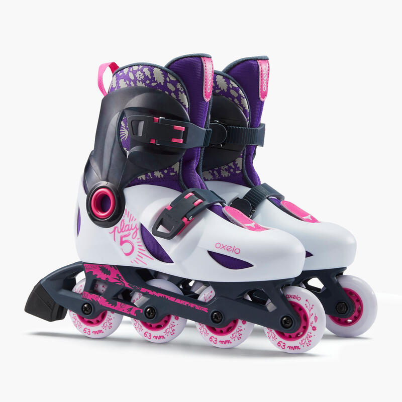 Inline Skates Inliner Play 5 Kinder hellgrau Decathlon