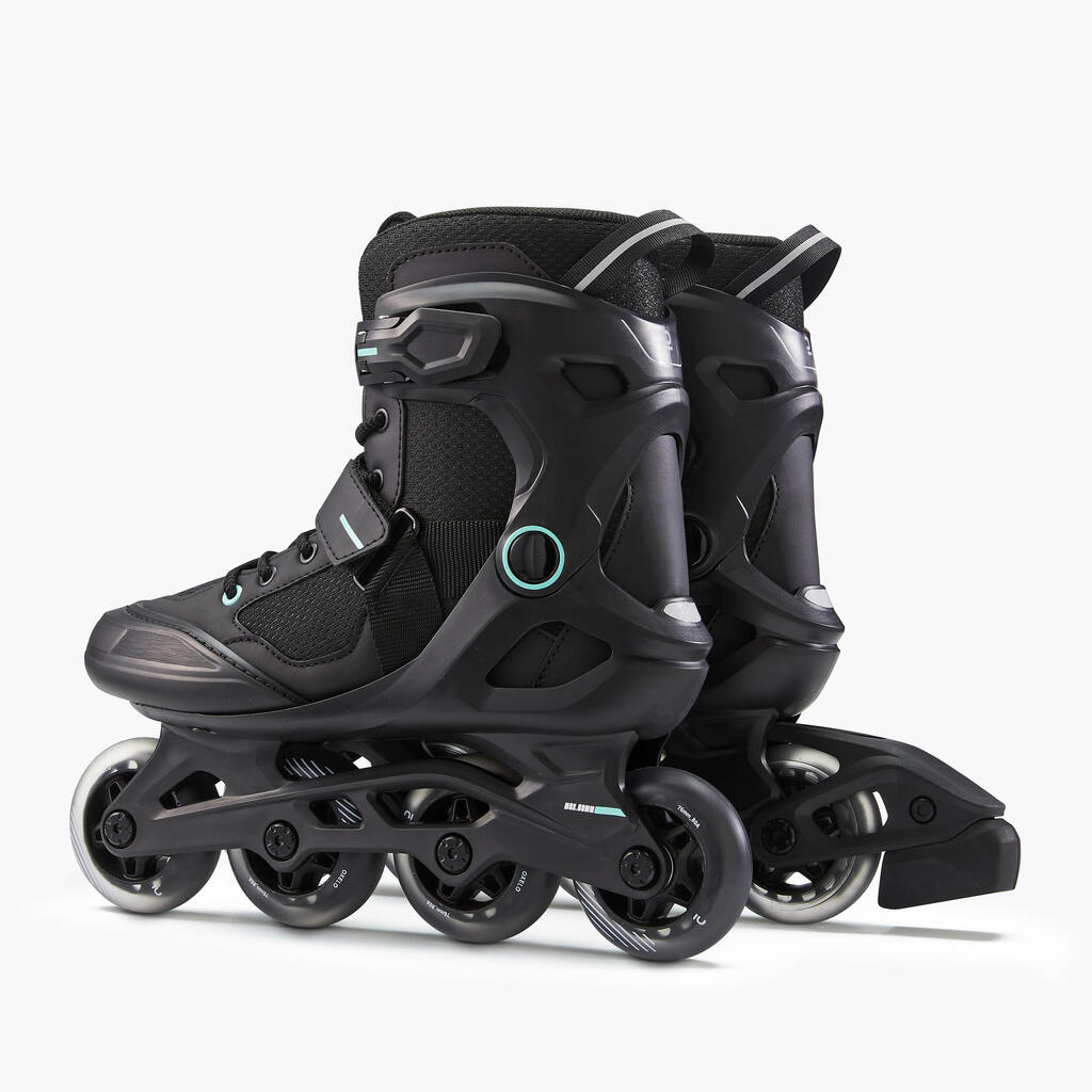 Adult Inline Fitness Skates FIT100 - Black/Mint