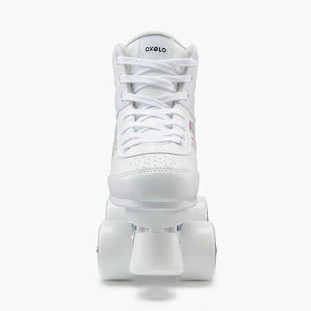 Patines 4 Ruedas Niños Oxelo Quad 100 Blanco