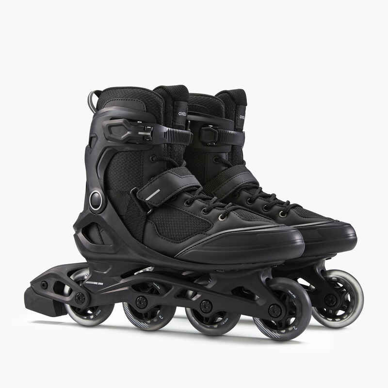 Patins En Ligne Oxelo FIT100 Adulte - Taille UK5/EU38, Noir/gris/vert, Occasion Mais Fonctionnels