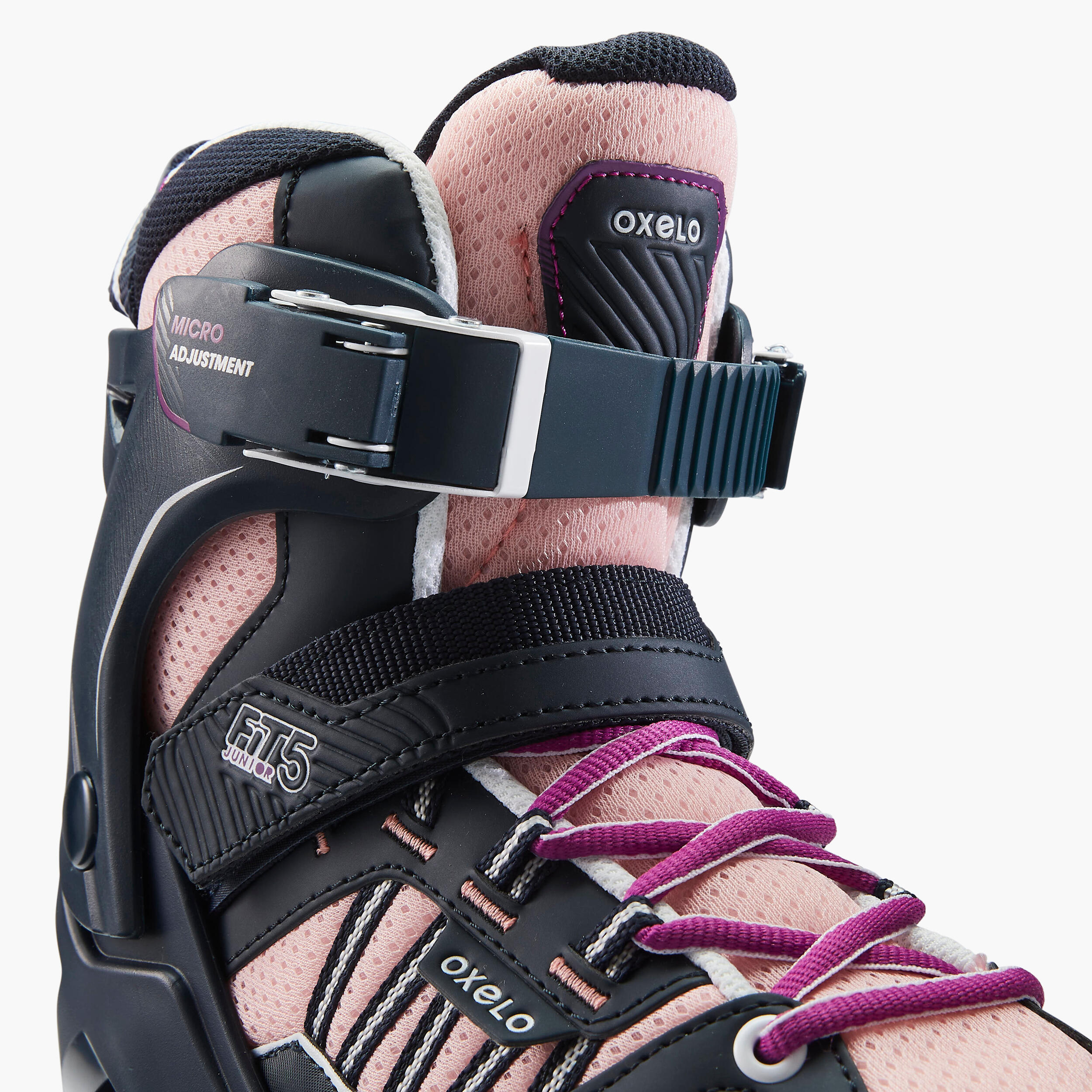 РОЛИКИ ДЕТСКИЕ FIT 5 РАЗДВИЖНЫЕ СИНЕ-РОЗОВЫЕ OXELO