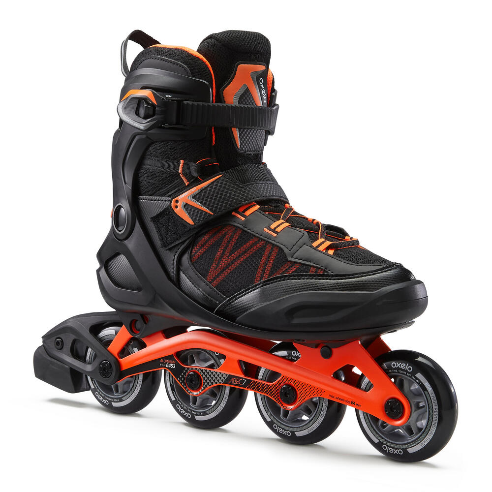PATINES EN LÍNEA HOMBRE FIT100 NEGRO GRIS