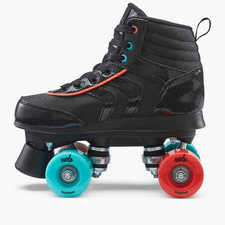 Patines 4 Ruedas Niños Oxelo Quad 100 Negro