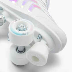 Kids' Roller Skates Quad 100 - Holographic White