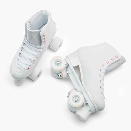 Kids' and Adult Artistic Roller Skating Quad Skates 100 - White