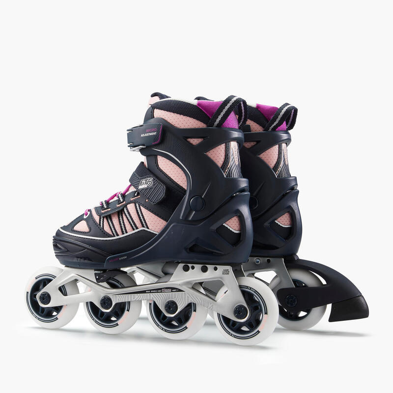 Fit 5 Kids' Inline Fitness Skates - Pale Peach / DARK BLUE