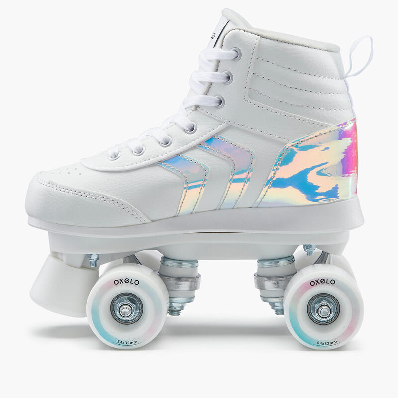 Patin à roulettes enfant QUAD 100 JR blanc holographic