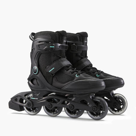 Adult Unisex Inline Fitness Skates Fit100 Black Mint Decathlon Adult Unisex Inline Fitness Skates Fit100 Black Mint Decathlon
