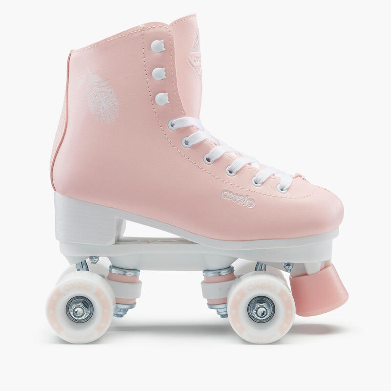 Patines 4 Ruedas Artísticos Niños y Mujer Oxelo Quad 100 Blanco