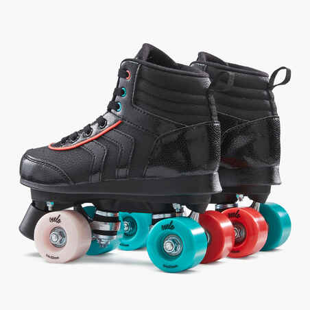 Patines 4 Ruedas Niños Oxelo Quad 100 Negro