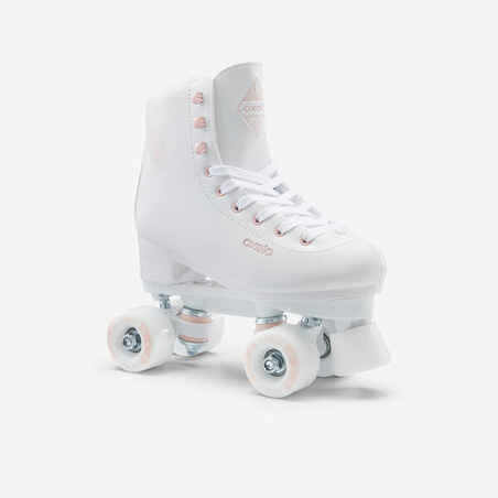 Kids' and Adult Artistic Roller Skating Quad Skates 100 - White