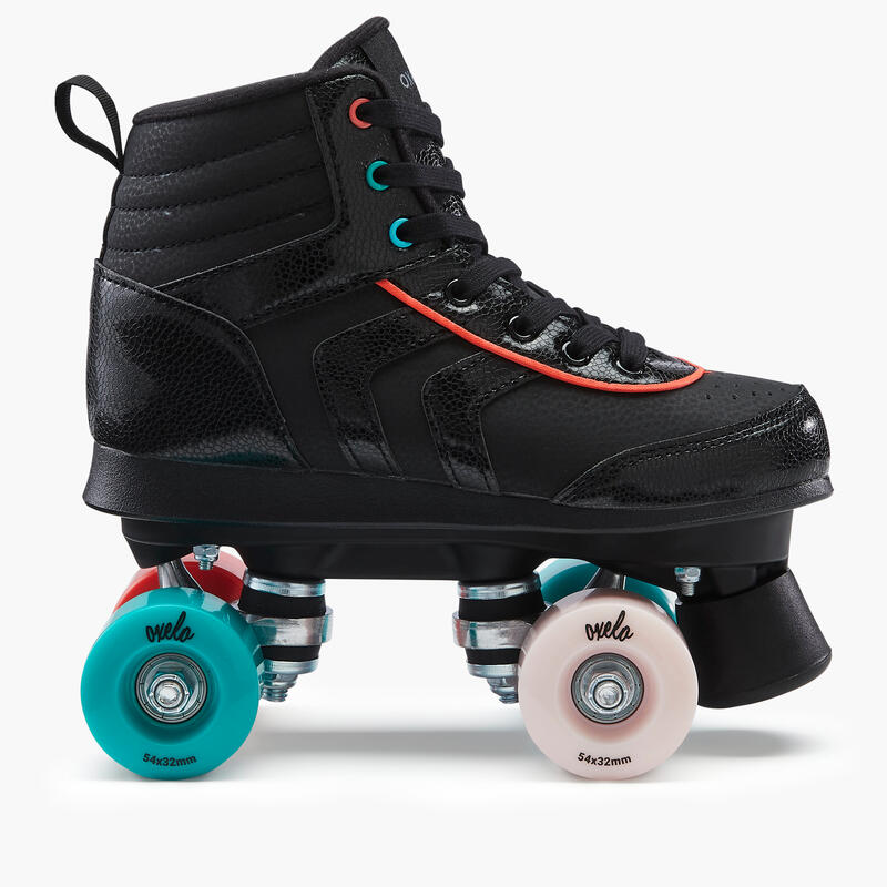100 JR Quad Roller Skates Black Decathlon