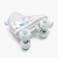 Kids' Roller Skates Quad 100 - Holographic White