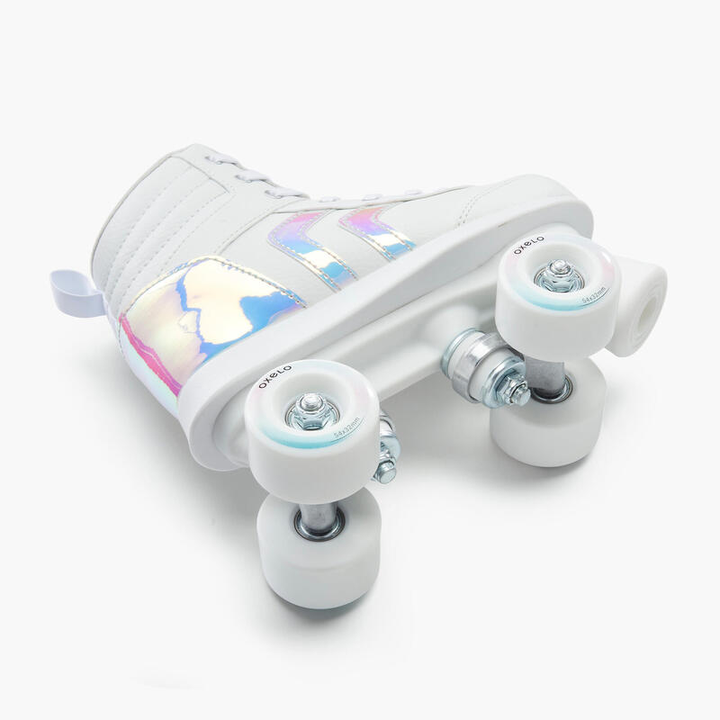 Patin à roulettes enfant QUAD 100 JR blanc holographic