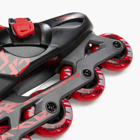 Patines Línea Niños Oxelo Play 5 Negro Rojo