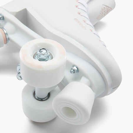 Patines 4 Ruedas Artísticos Niños y Mujer Oxelo Quad 100 Blanco