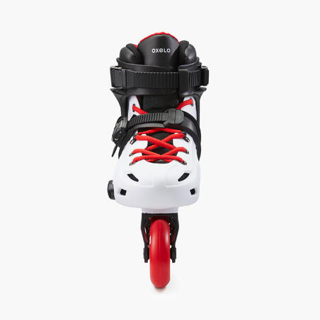 Adult Freeride Hardboot Inline Skates Mf500 White Red Decathlon Adult Freeride Hardboot Inline Skates Mf500 White Red Decathlon