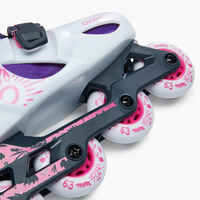 Patines Línea Niños Oxelo Play 5 Gris Rosa