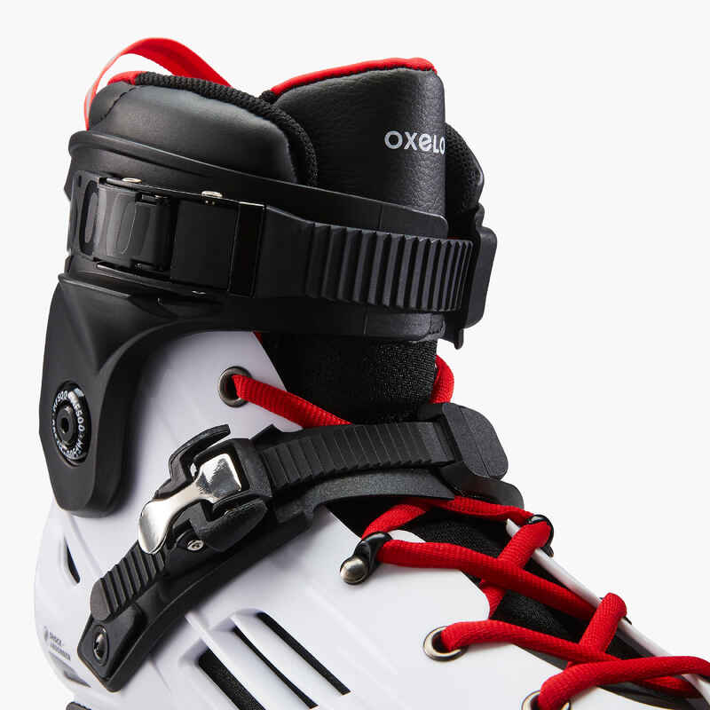 Adult Freeride Hardboot Inline Skates Mf500 White Red Decathlon Adult Freeride Hardboot Inline Skates Mf500 White Red Decathlon