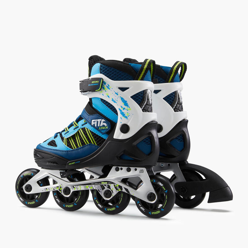 Roller fitness enfant FIT 5 Jr bleu blanc