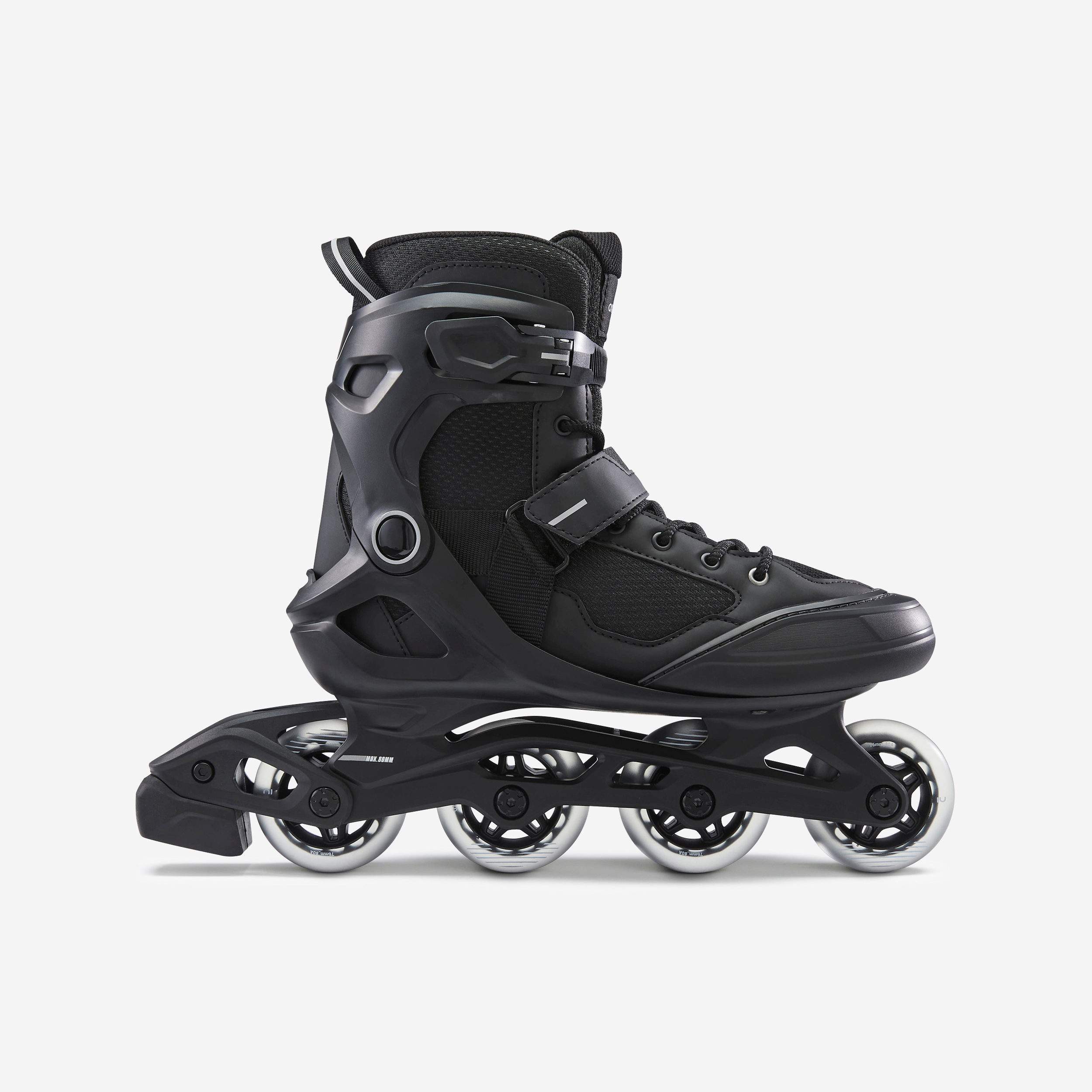 Roller fitness adulte fit100 noir argent - Rollers - Oxelo- Clubs - Entreprises - Collectivités - Associations