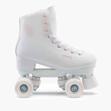 Patines 4 Ruedas Artísticos Niños y Mujer Oxelo Quad 100 Blanco