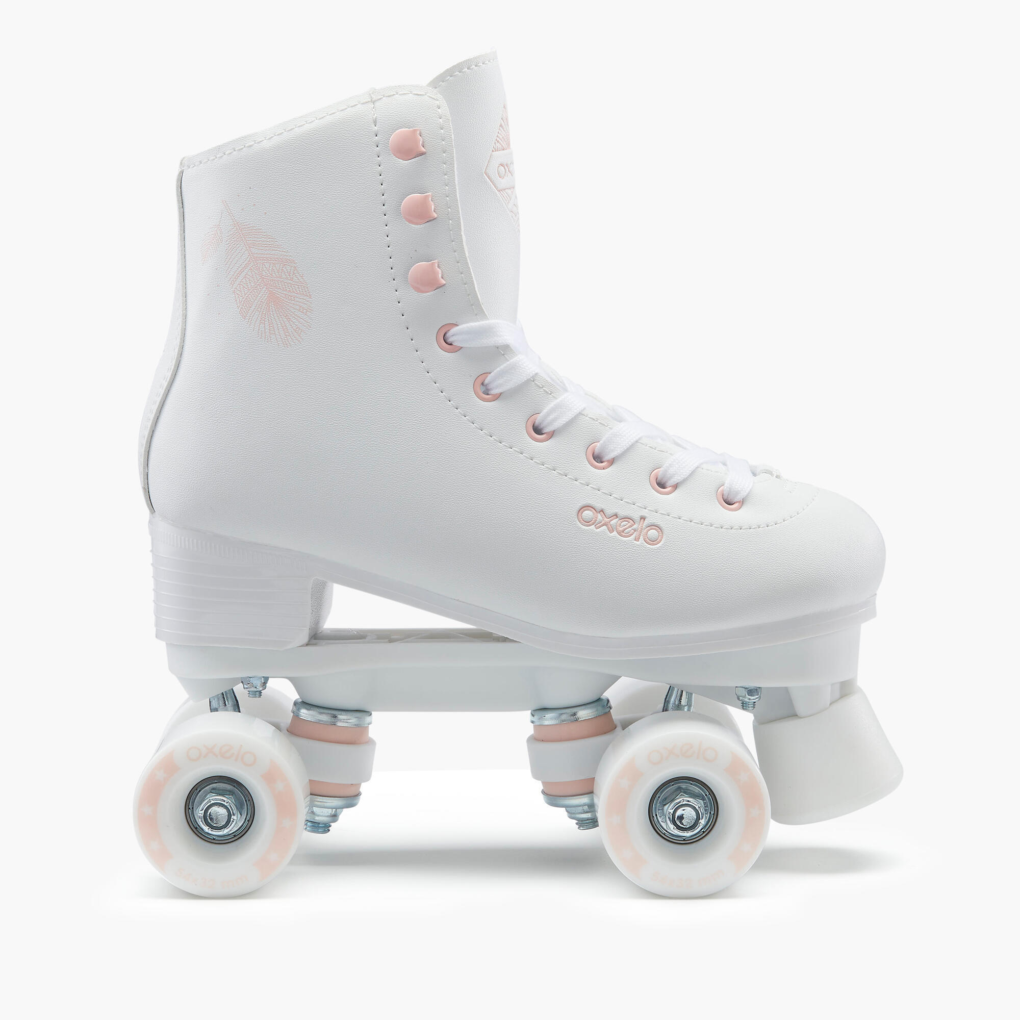 Patins de 4 rodas patinagem artística criança/adulto quad 100 branco