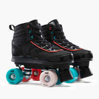 Patines 4 Ruedas Niños Oxelo Quad 100 Negro