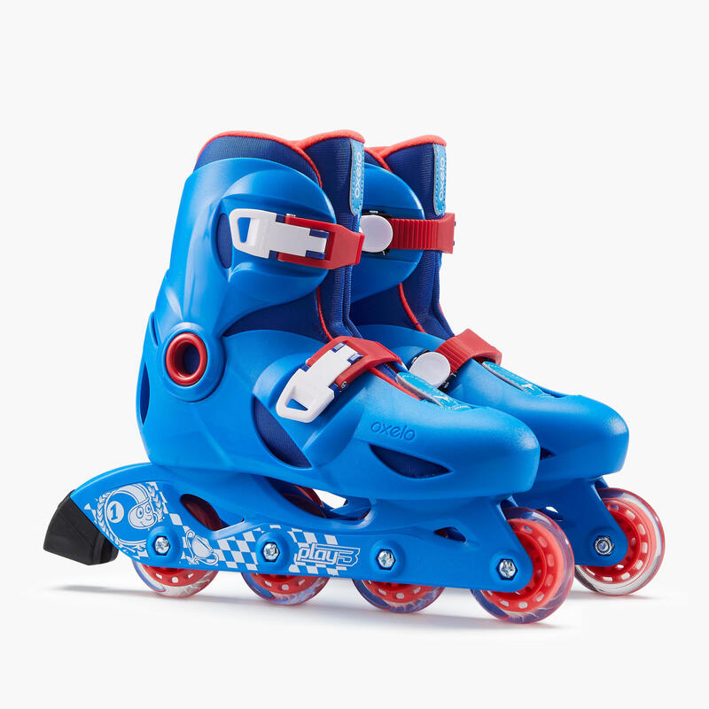 Play3 兒童滾軸溜冰鞋（可調整尺寸）- 藍色