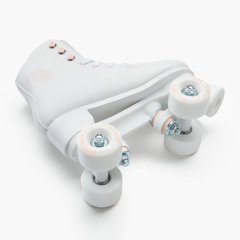 Patins de 4 Rodas Patinagem Artística Criança/Adulto QUAD 100 Branco