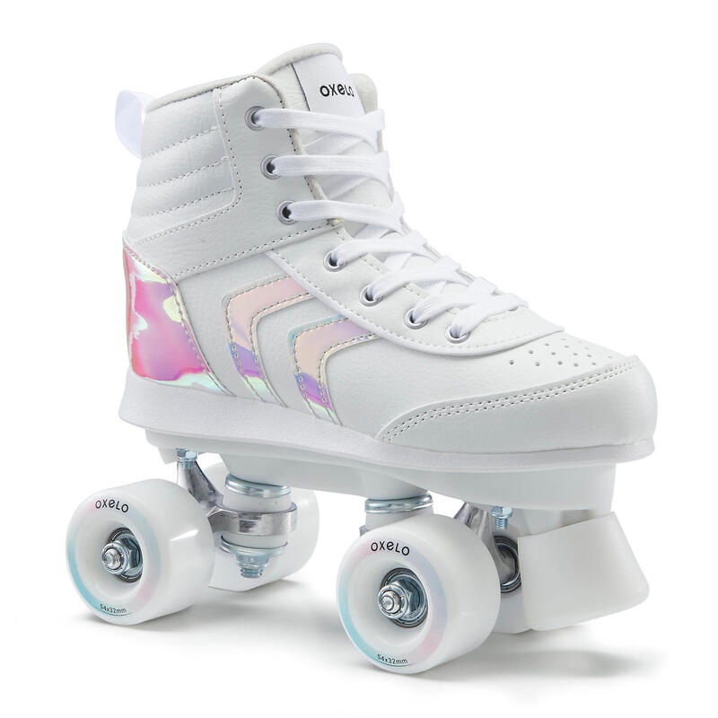 PRODUCTO OCASIÓN: Roller Quad 100 Niños Blanco Holographic
