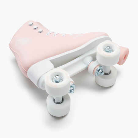 Kids' and Adult Artistic Roller Skating Quad Skates 100 - Pink
