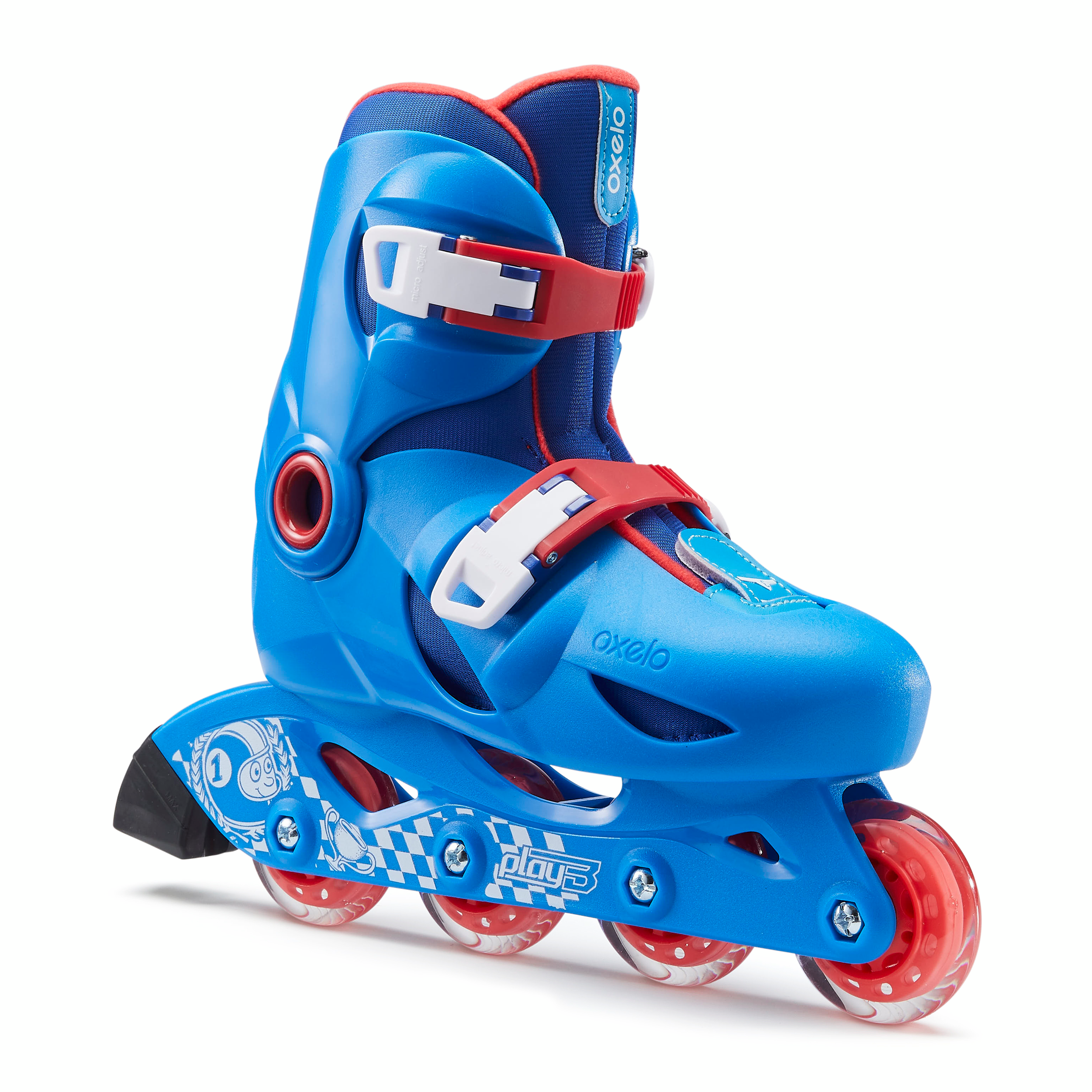 roller enfant PLAY3 bleu rouge pour les clubs et collectivités