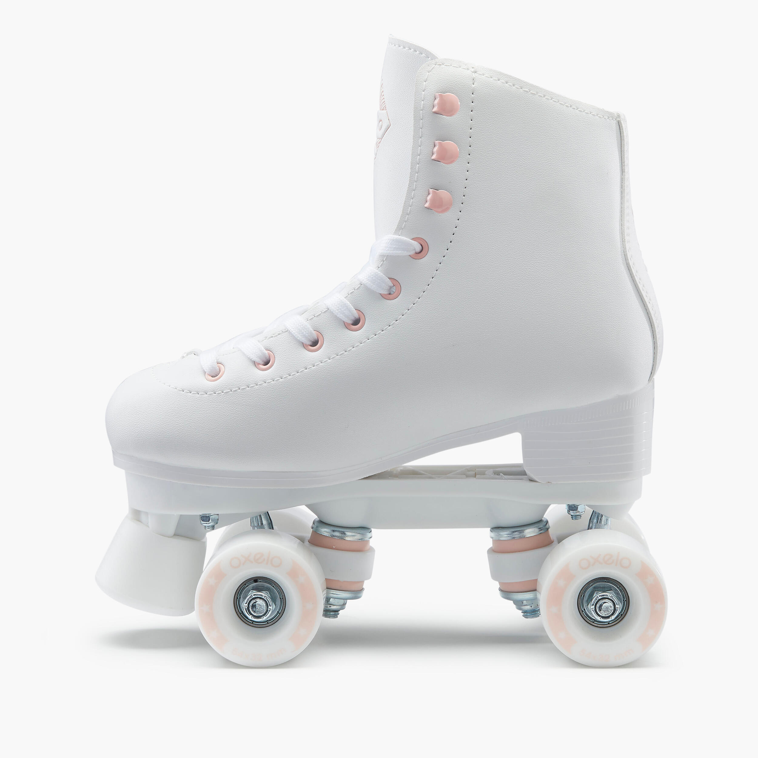 Kids' and Adult Artistic Roller Skating Quad Skates 100 - White 6/16