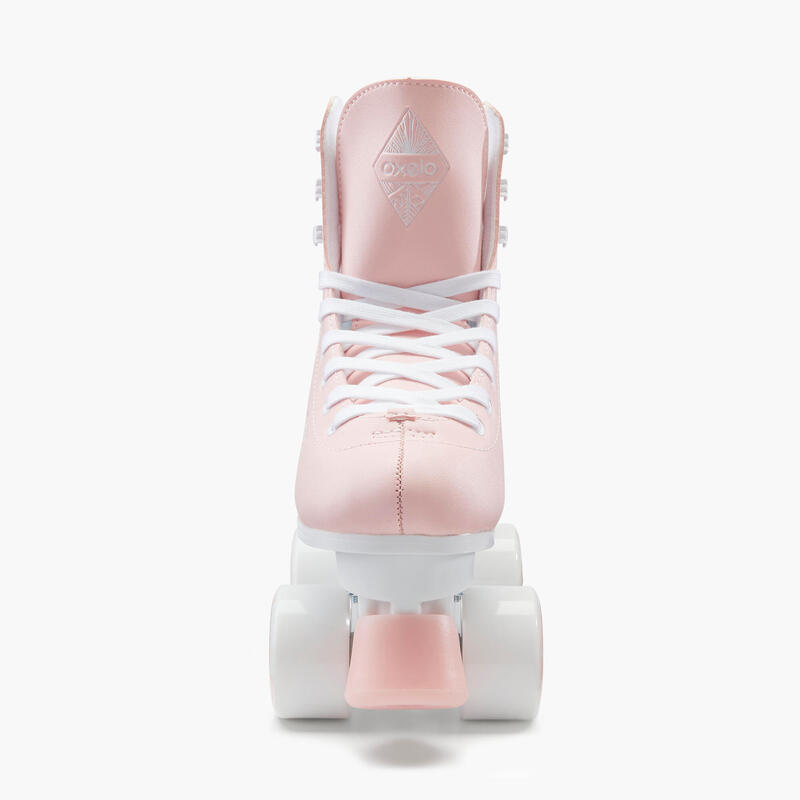 Patines 4 Ruedas Artísticos Niños y Mujer Oxelo Quad 100 Rosa