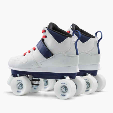 Patines 4 Ruedas Mujer y Hombre Oxelo Quad 100 Blanco