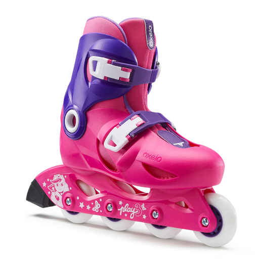 Conjunto 3x2 protecciones roller patinete skate niños PLAY rosa - Decathlon